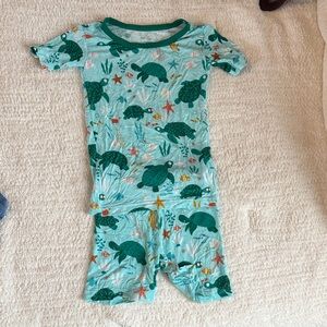 Little Sleepies Sea Turtle Pajama Set - Teal and Aqua